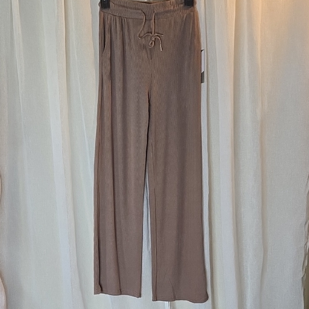 Elegant Tan Wide Leg Pants